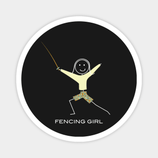 Funny Womens Fencing Design Magnet